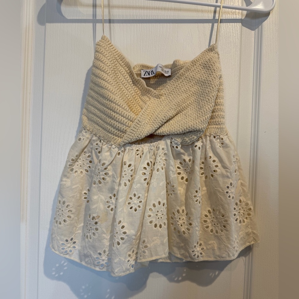 Zara Beige Knit Top - Picture 2 of 4